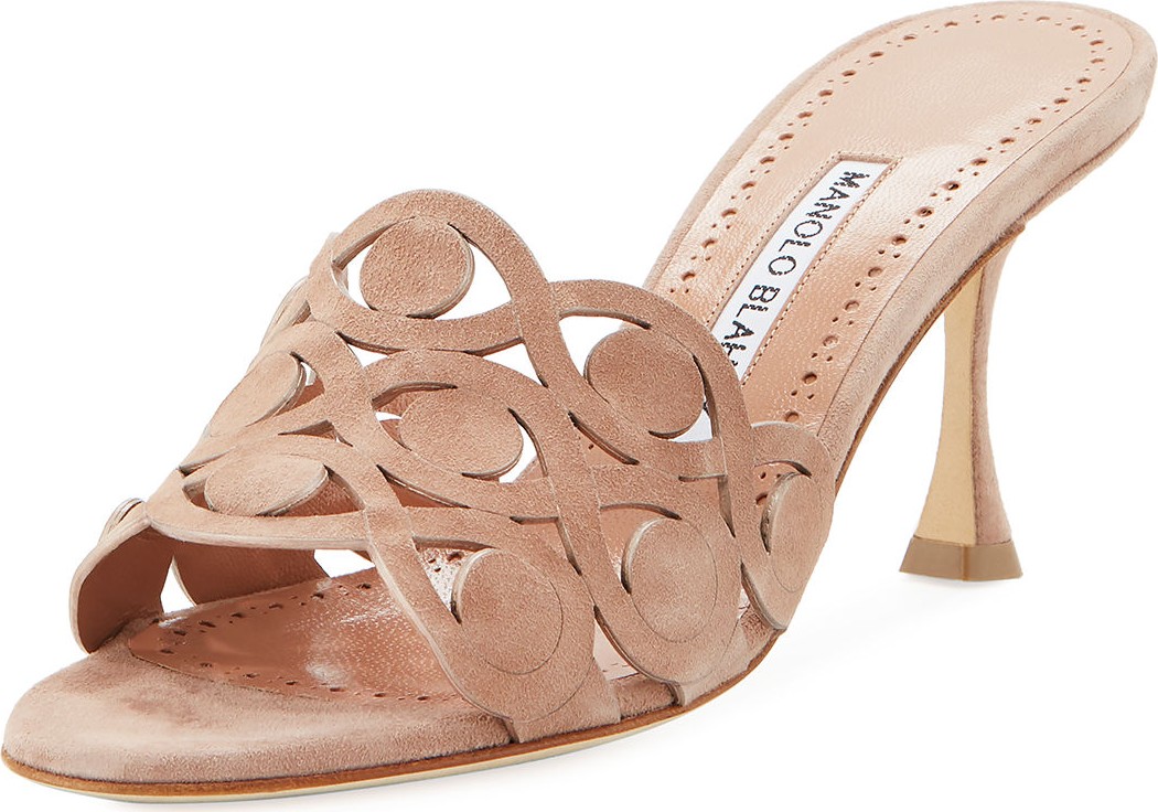 Manolo Blahnik Ago 70mm Suede Sandals