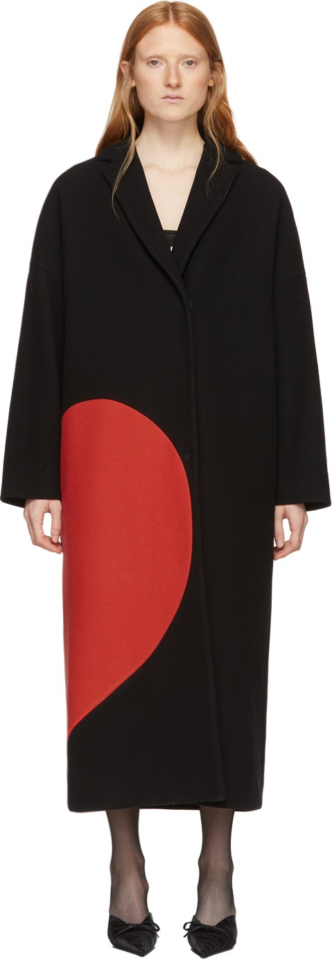MSGM Black Broken Heart Coat