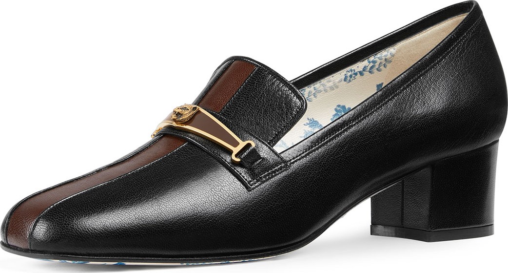 Gucci 45mm Ginger Tiger Bit Leather Loafer