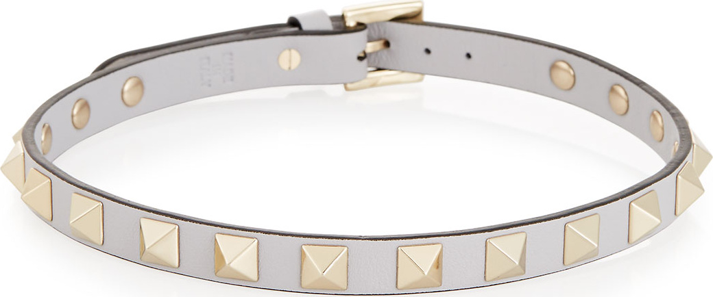 Valentino Small Rockstud Leather Choker Necklace