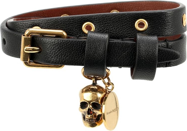 Alexander McQueen Embellished leather bracelet