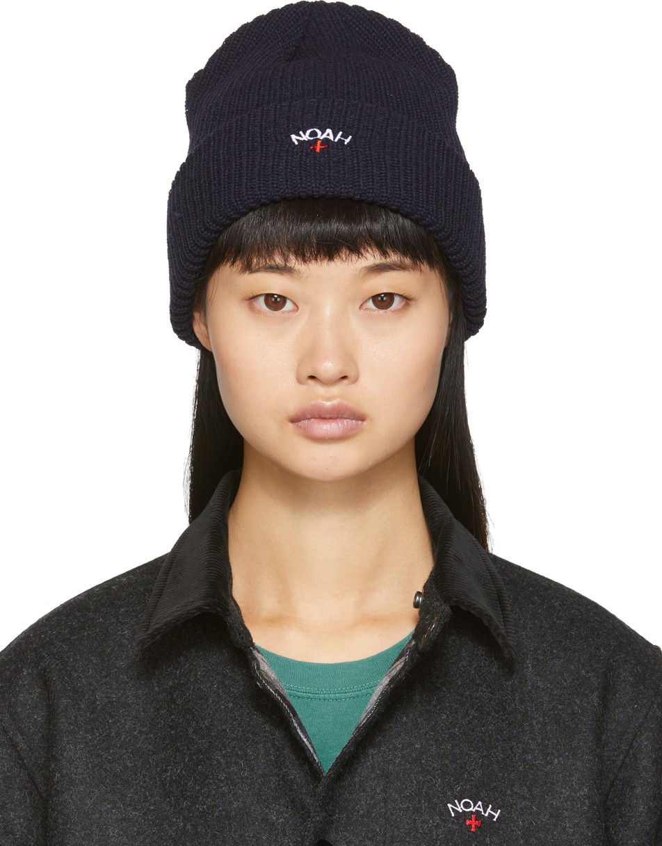 Noah NYC Navy Core Logo Beanie
