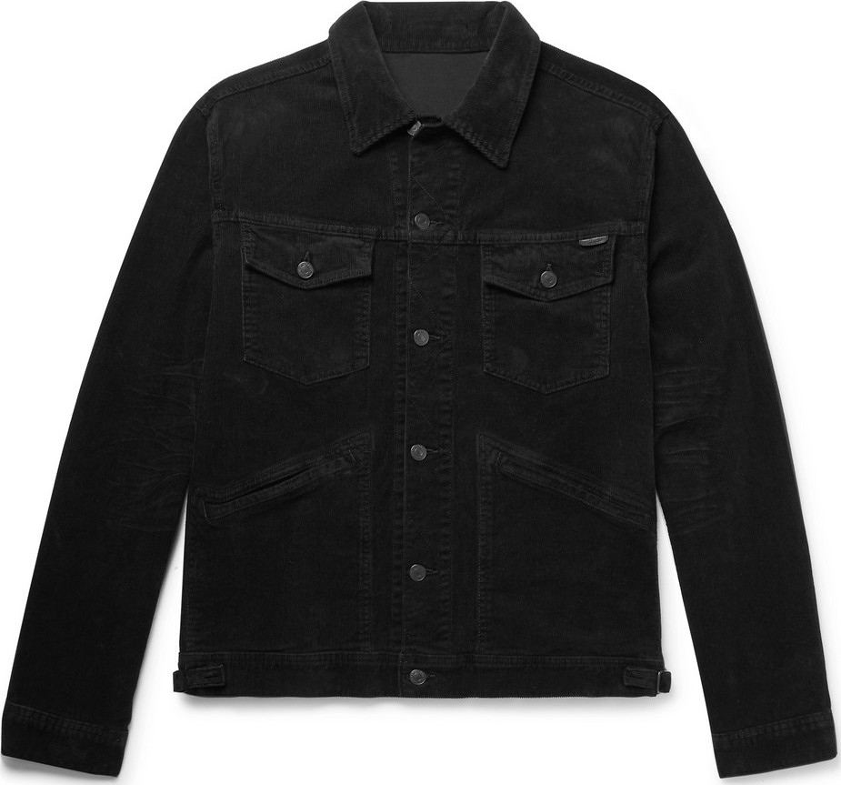 TOM FORD Washed Cotton-Blend Corduroy Trucker Jacket