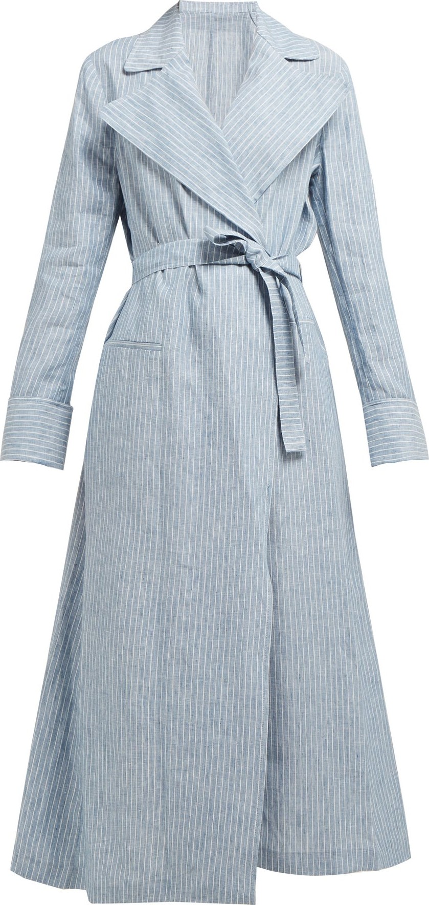 Giuliva Heritage Collection The Belinda striped-linen trench coat