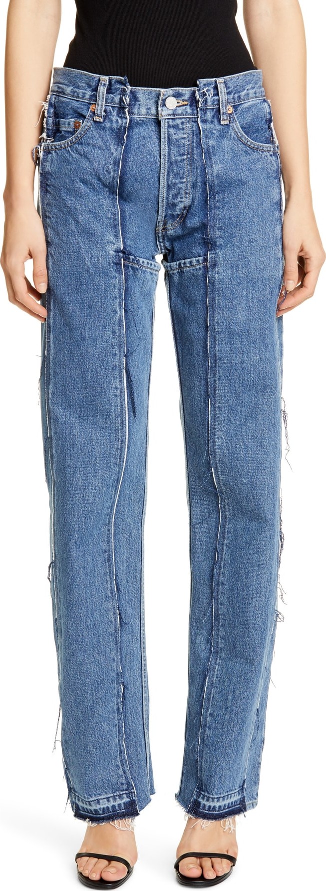 Vetements Runway Reconstructed Straight Leg Jeans