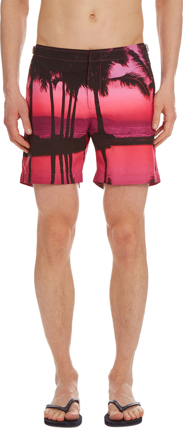 Orlebar Brown Men's Bulldog Photographic-Print Tailored Swim Trunks