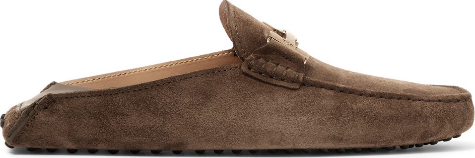 Tod's Gommino Collapsible-Heel Nubuck and Leather Driving Shoes