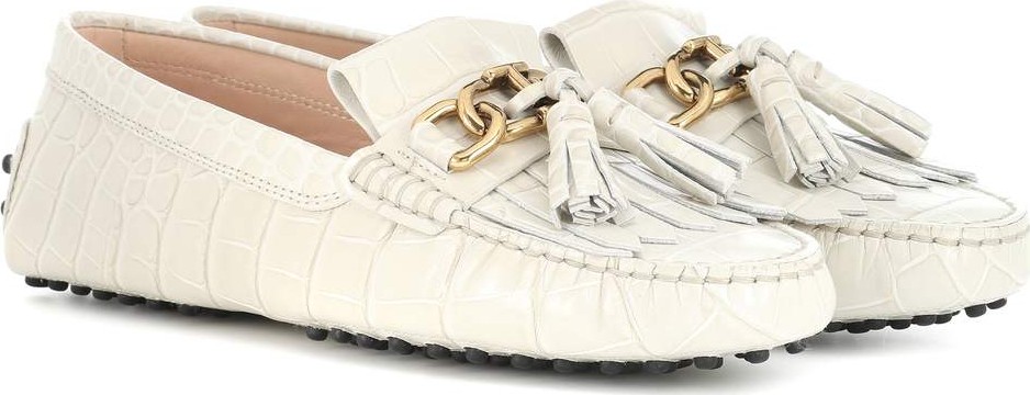 Tod's Gommino embossed leather loafers