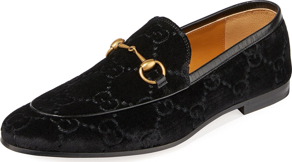 Gucci Men's Interlocking-GG Velvet Loafer
