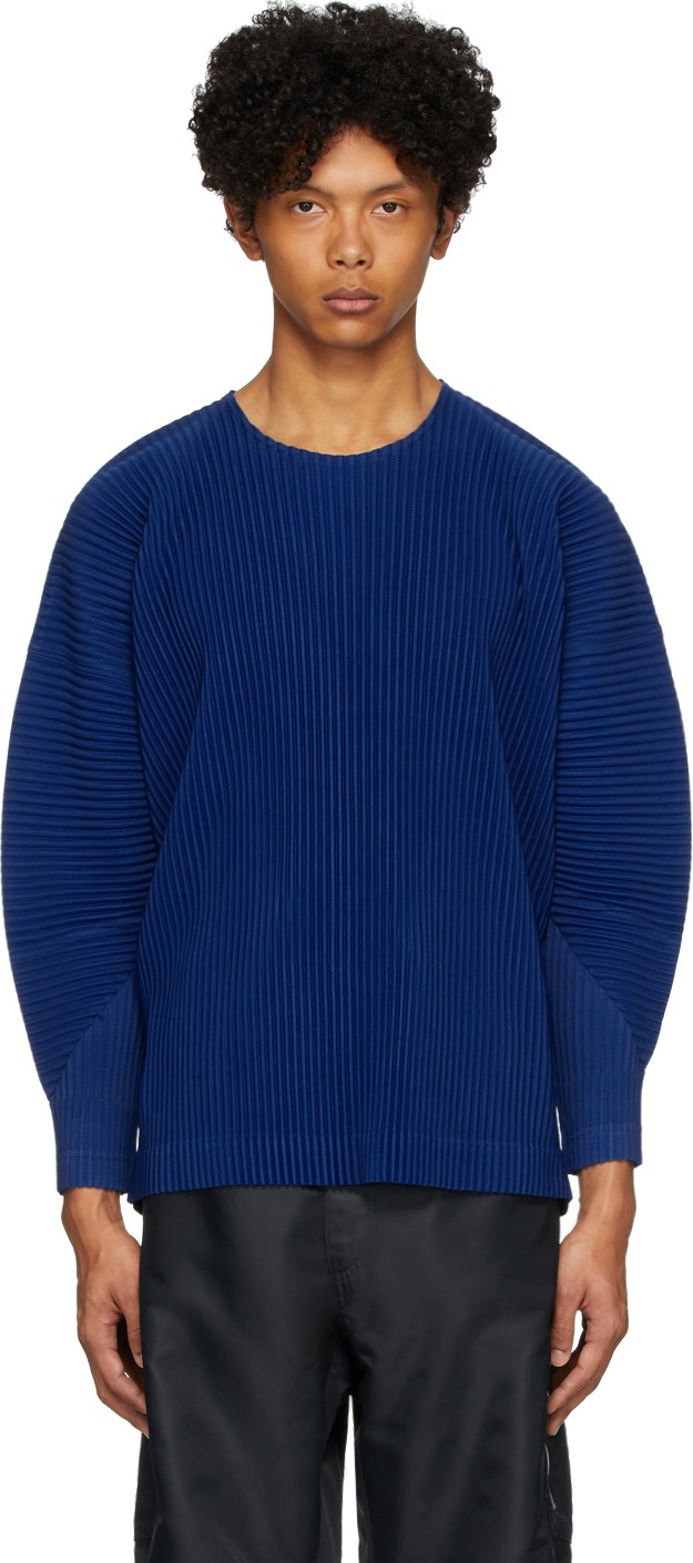 Homme Plissé Issey Miyake Blue Basics Long Sleeve T-Shirt
