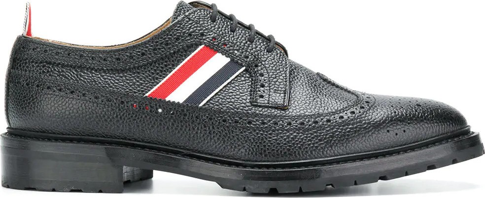 Thom Browne Tricolor webbing classic longwing brogue