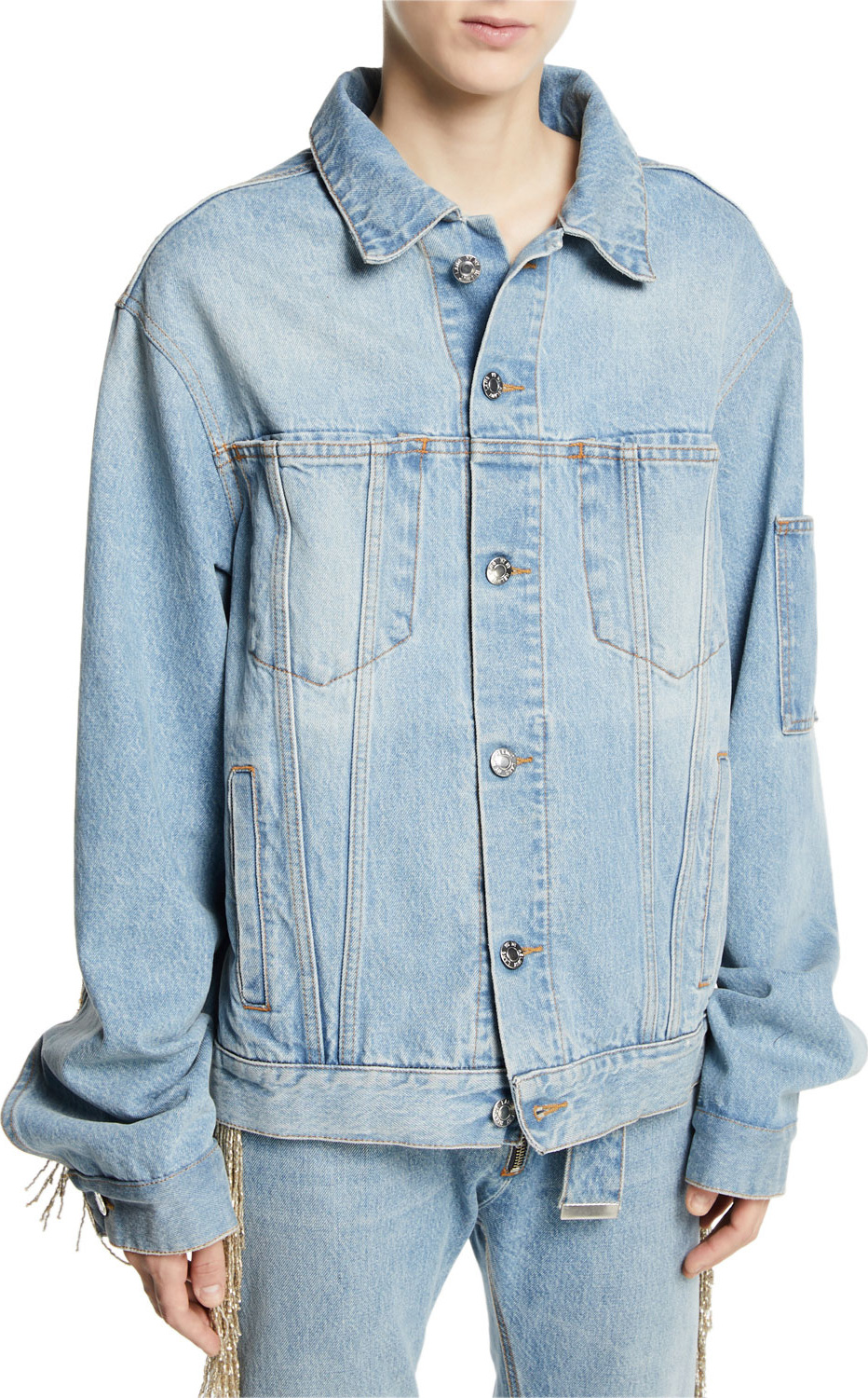 Helmut Lang Oversized Fringe Jean Jacket