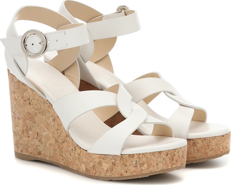 Jimmy Choo Aleili 100 leather wedge sandals