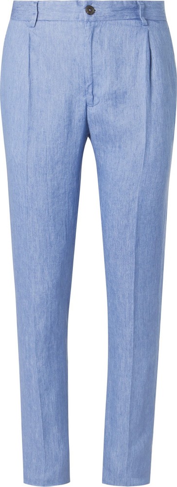 Tod's Light Blue Linen Suit Trousers