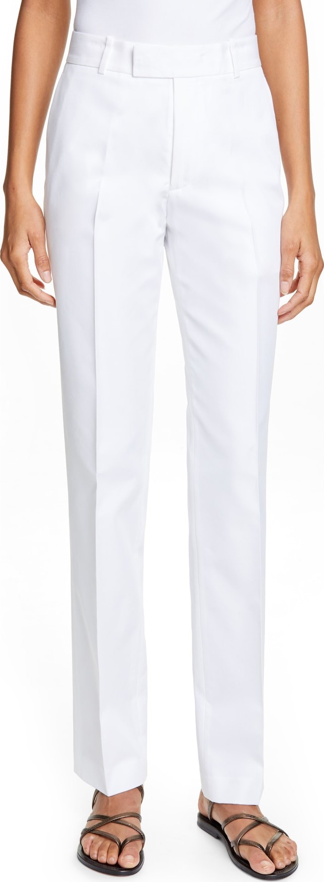 Helmut Lang Cotton Blend Straight Leg Trousers