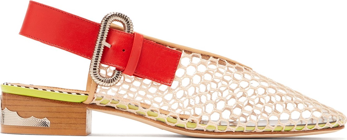 Toga Mesh and PVC slingback flats