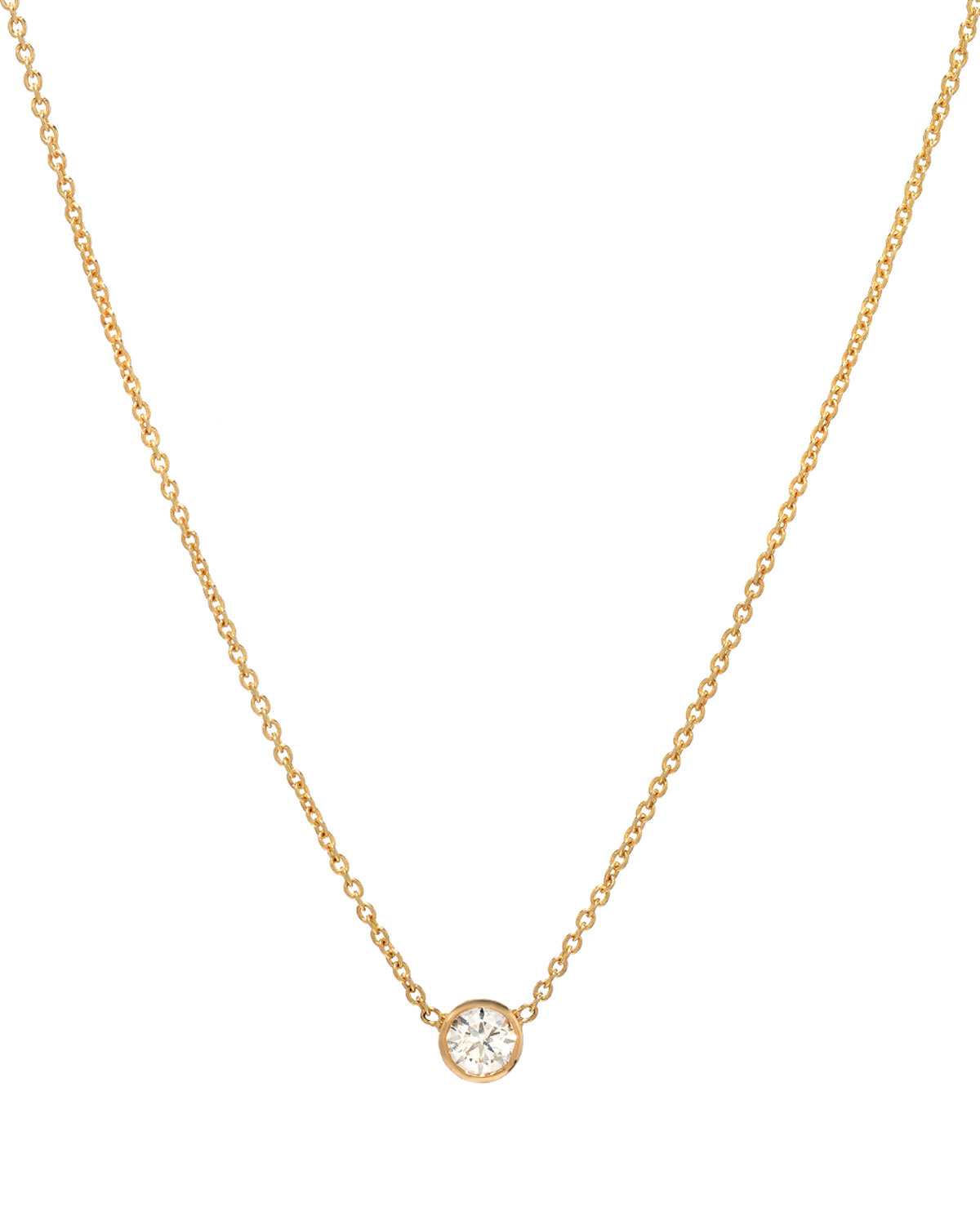 ZOE LEV 14k Yellow Gold Small Bezel Diamond Necklace