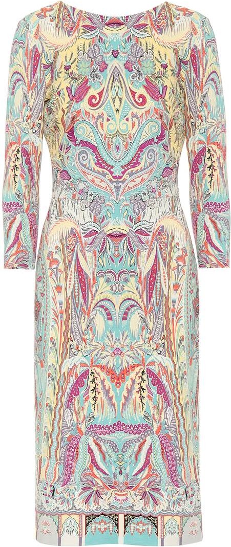Etro Printed stretch-jersey midi dress