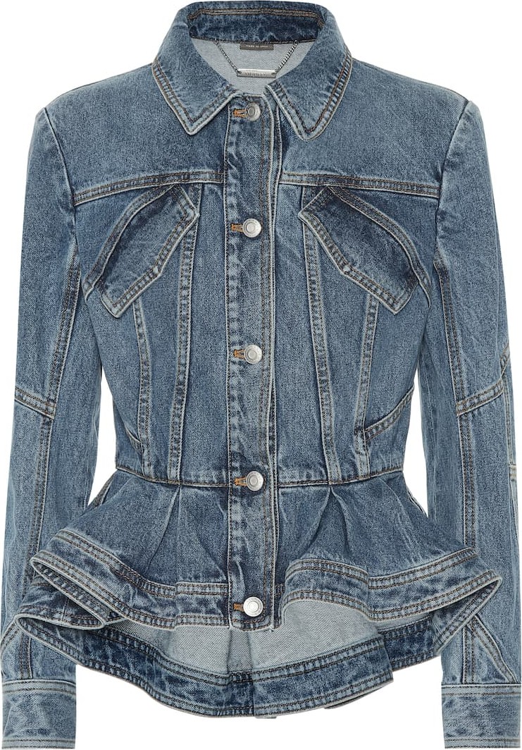Alexander McQueen Peplum denim jacket