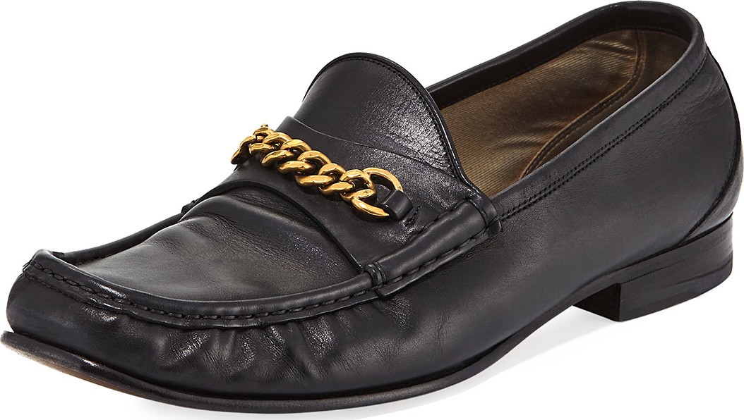 TOM FORD Leather York Chain Loafer