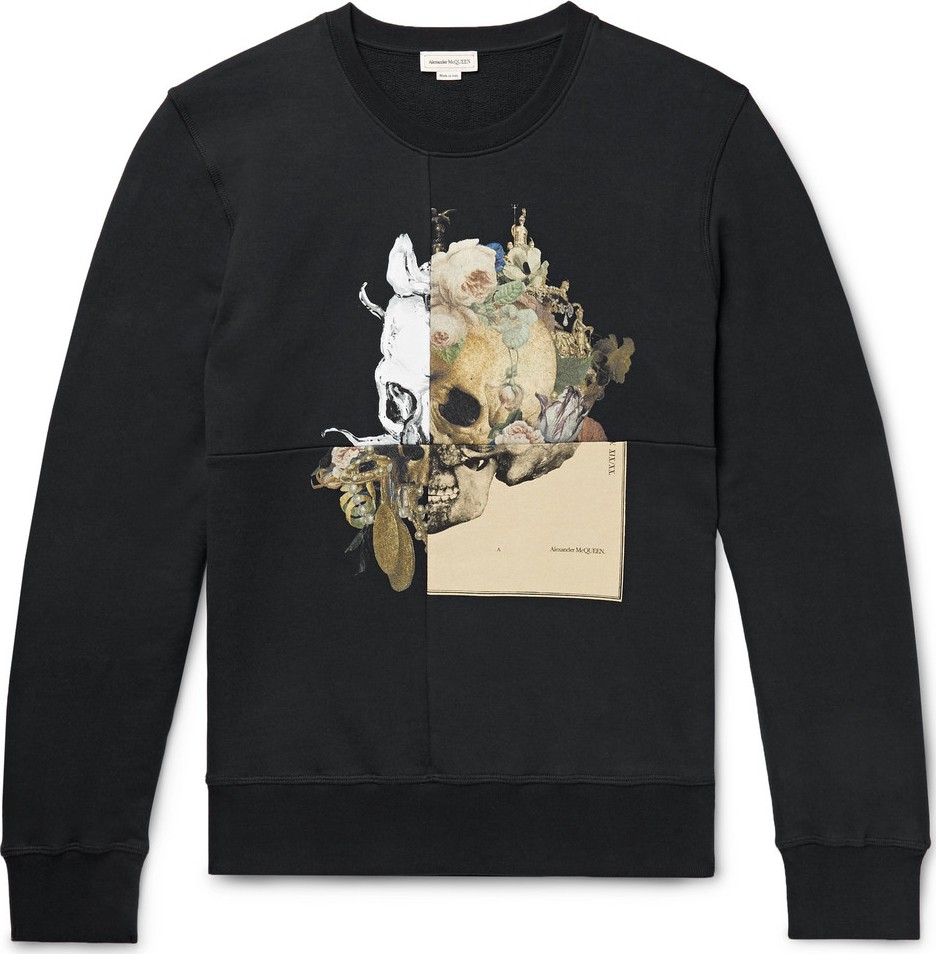 Alexander McQueen Printed Loopback Cotton-Jersey Sweatshirt