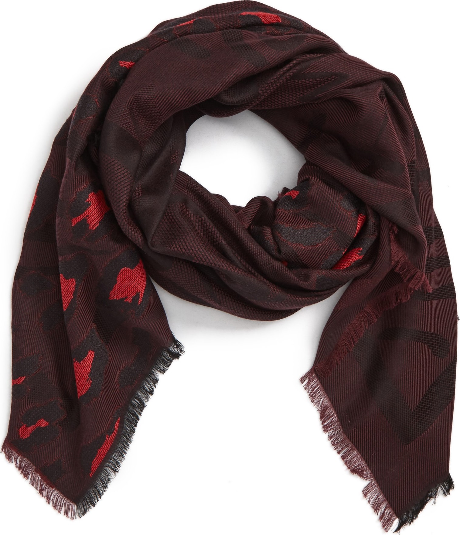 KENZO Leopard Tiger Head Jacquard Scarf