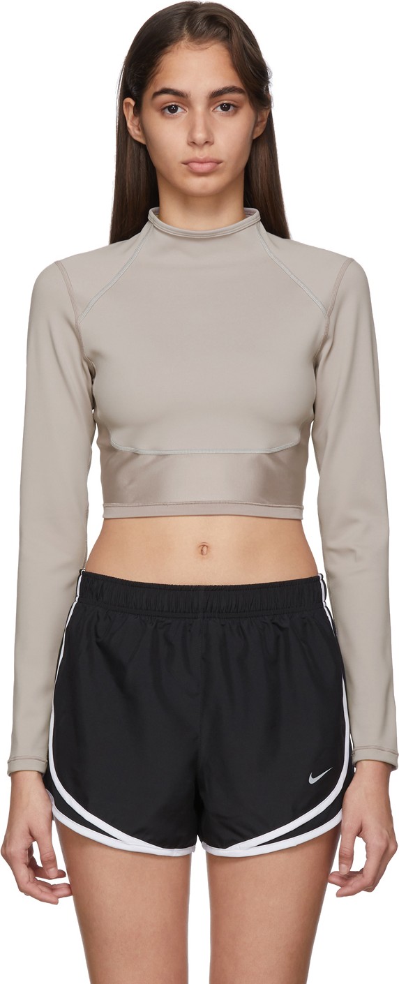 Nike Taupe City Ready Crewneck Top