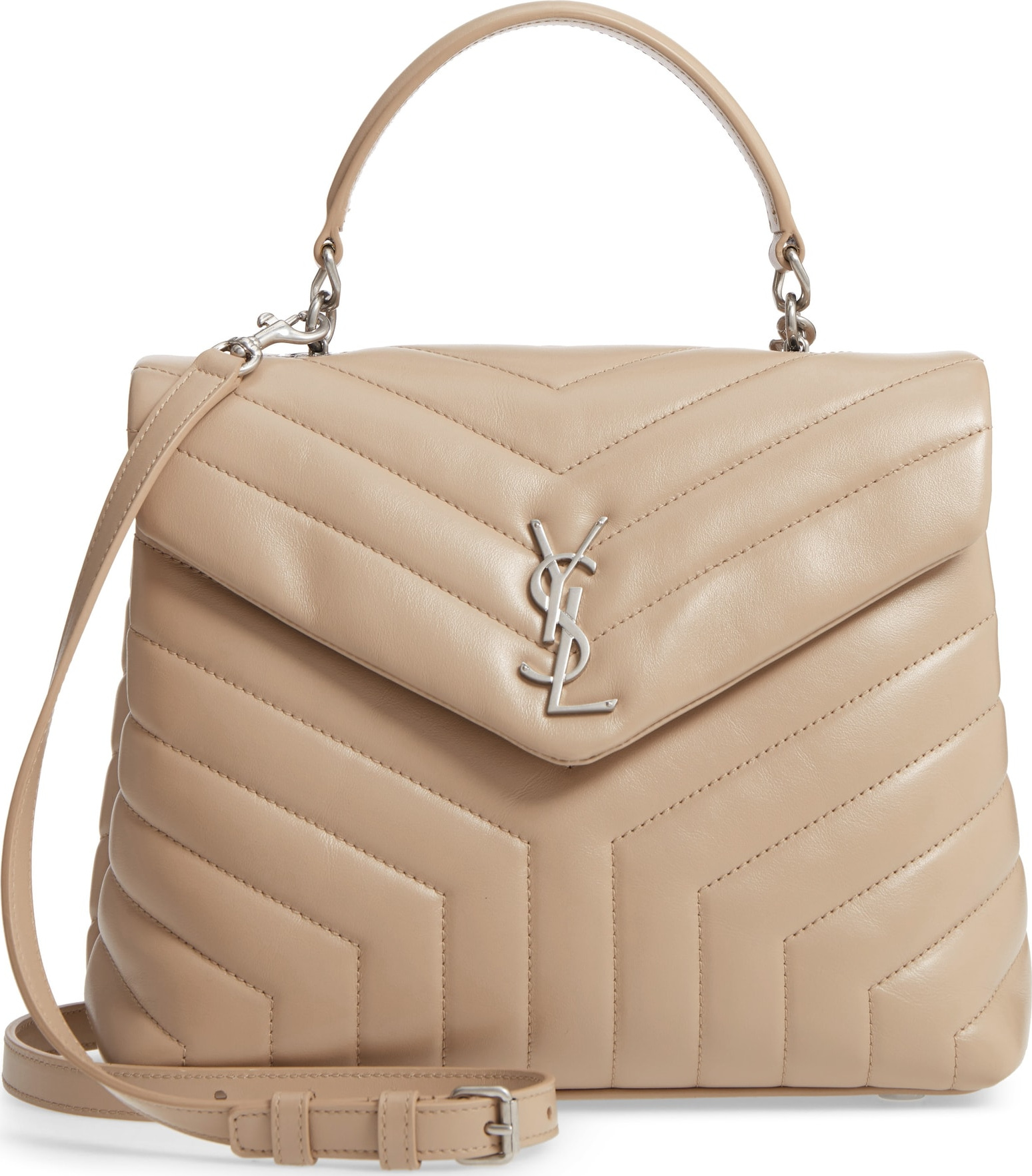 Saint Laurent Loulou Leather Top Handle Satchel