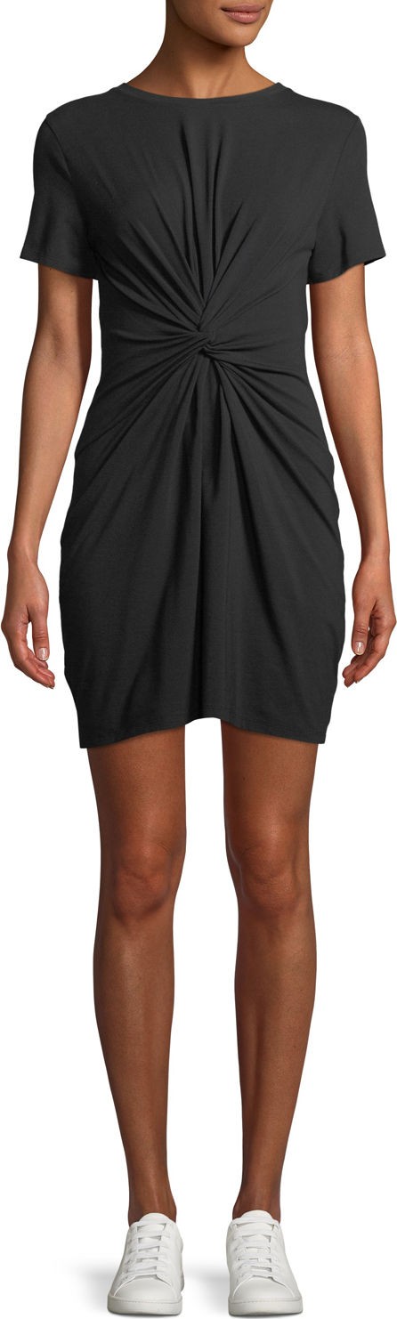 Theory Knotted Short-Sleeve T-Shirt Dress