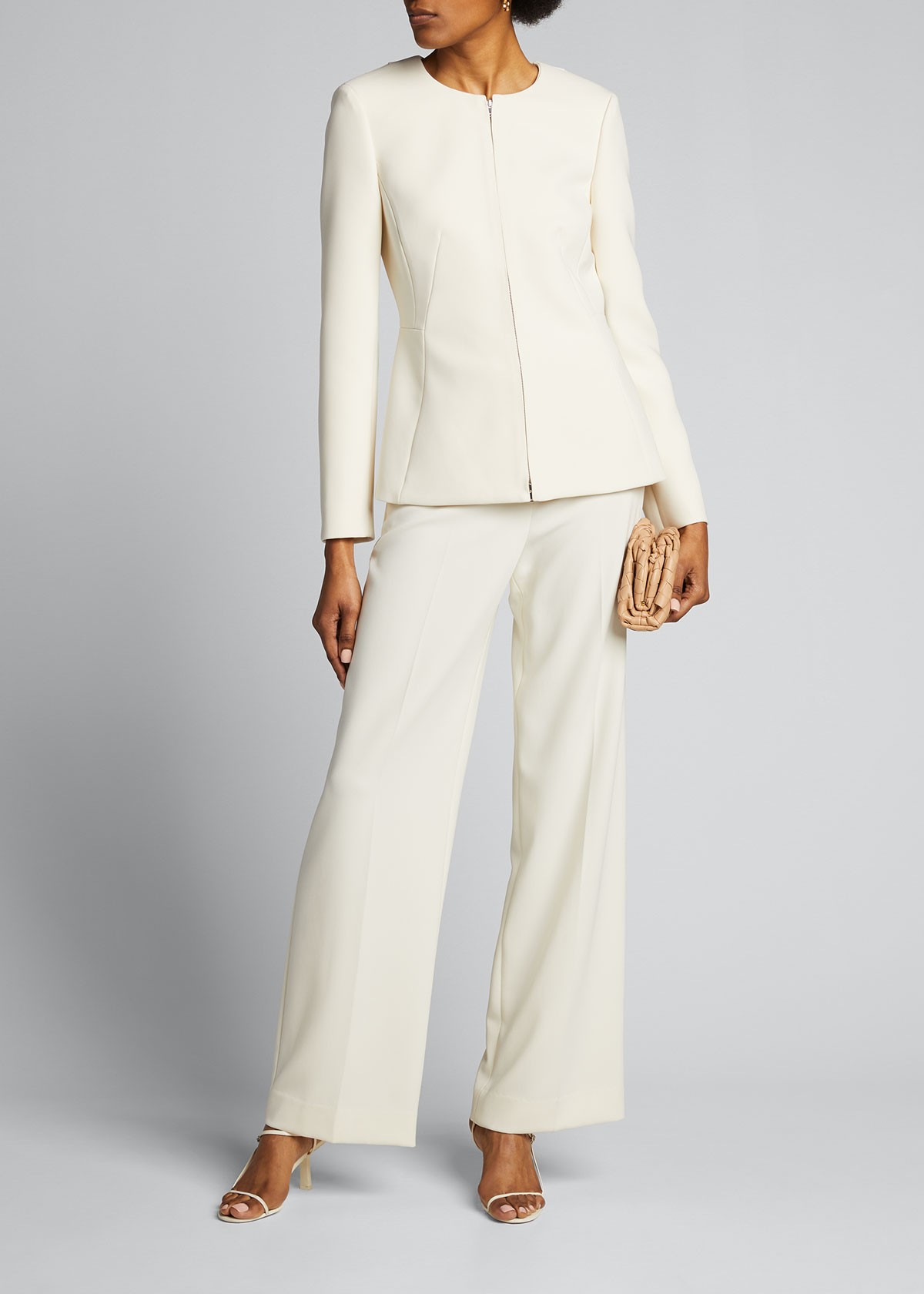 Theory Zip-Front Crepe Sculpture Jacket