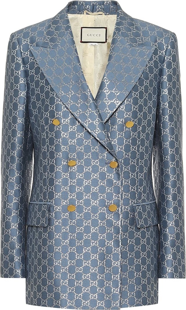 Gucci GG wool and silk lamé blazer