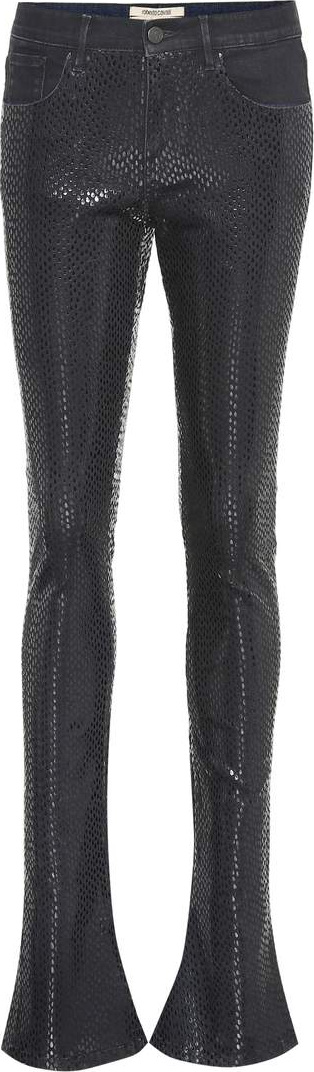 Roberto Cavalli Coated flared jeans