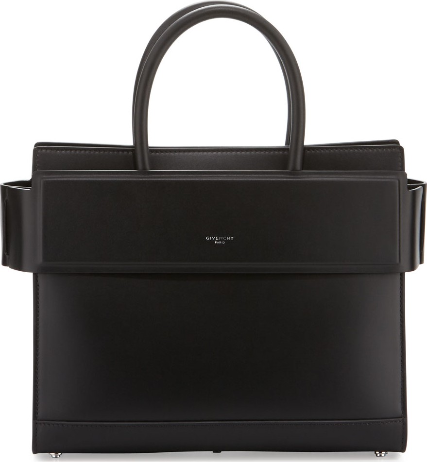 Givenchy Horizon Small Leather Satchel Bag, Black