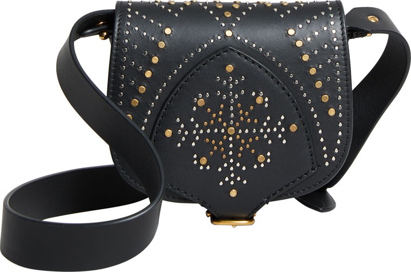 Burberry London England Studded Mini Leather Satchel Bag, Black