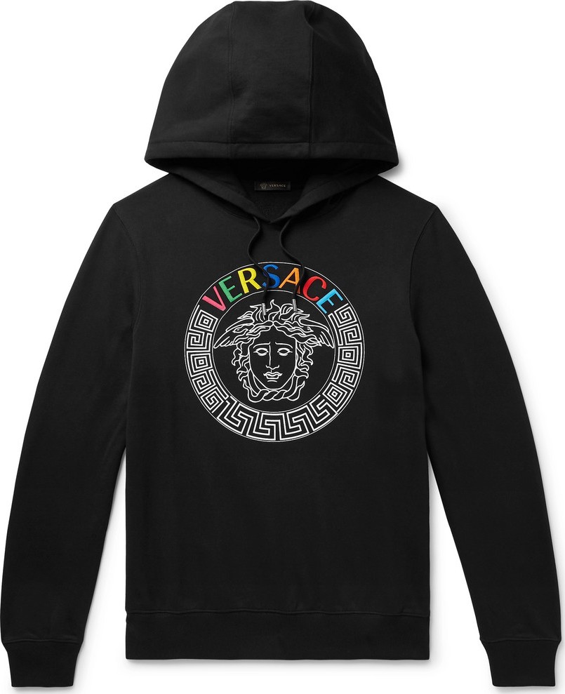 Versace Logo-Detailed Loopback Cotton-Jersey Hoodie