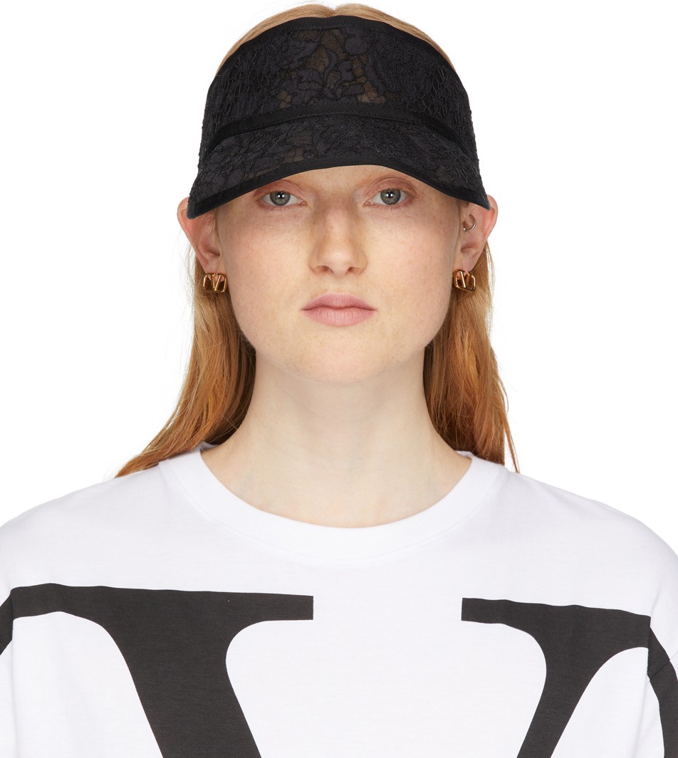 Valentino Black Valentino Garavani Lace Visor
