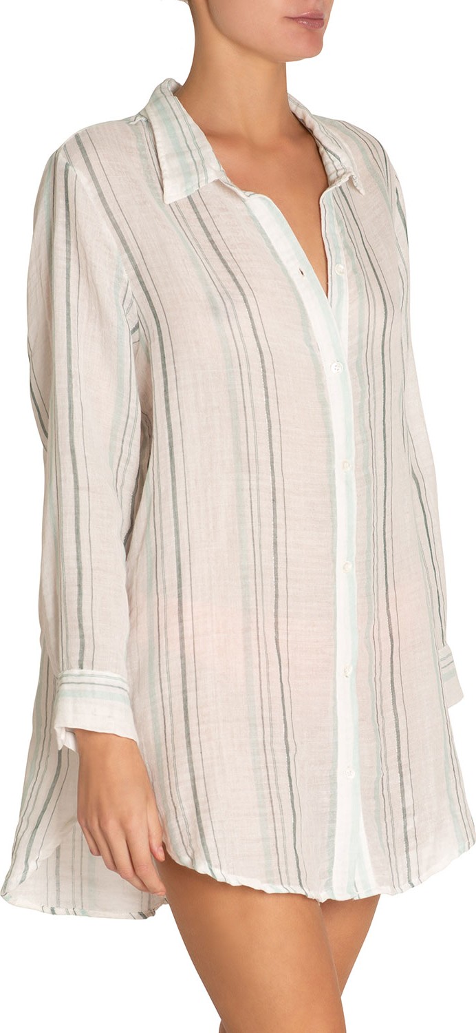 Eberjey Jack Striped Coverup Beach Shirt