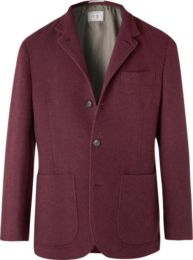 Brunello Cucinelli Navy Unstructured Cashmere Blazer