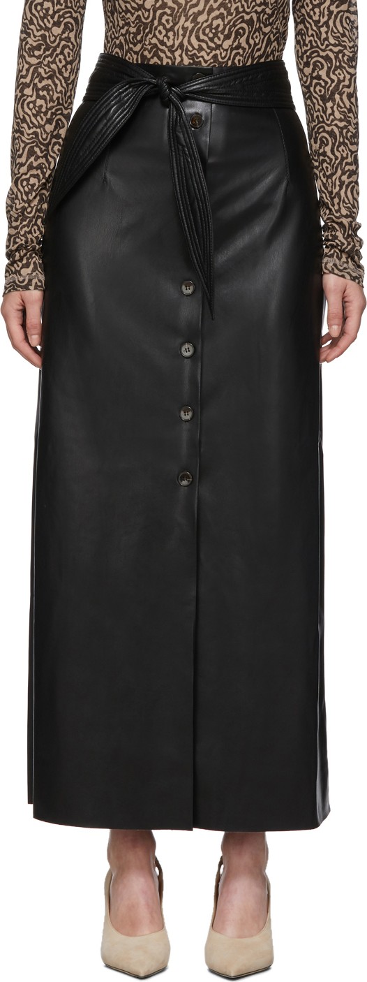 Nanushka Black Vegan Leather Arfen Skirt
