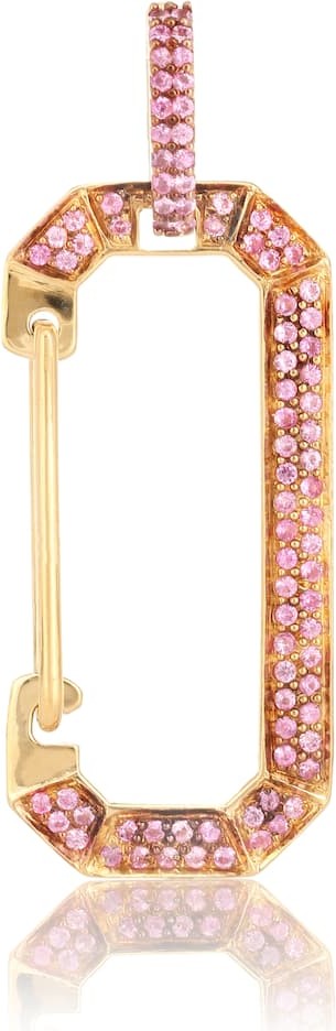 Eera Chiara Big 18kt gold single earring with sapphires