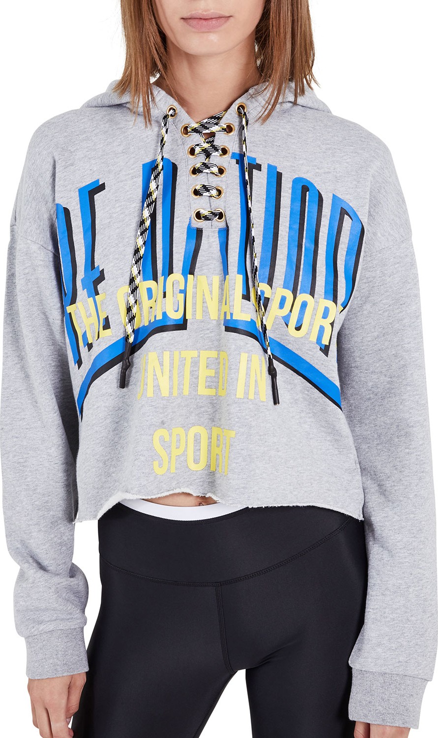 P.E Nation Rocket Shot Cropped Lace-Up Hoodie