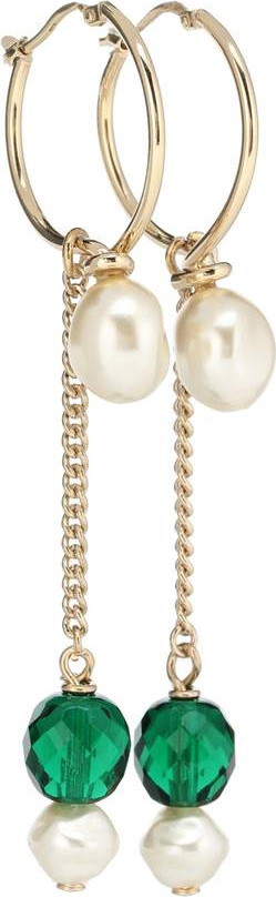 Dries Van Noten Crystal and faux pearl drop earrings