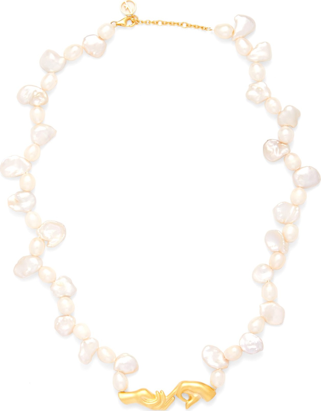 Anissa Kermiche Pearl and gold-plated necklace