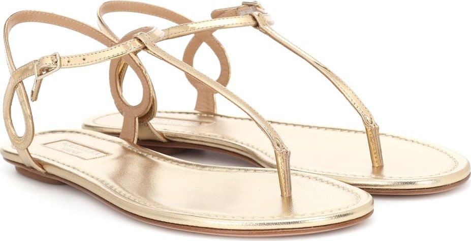 Aquazzura Almost Bare metallic leather sandals
