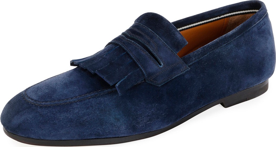 Bally Men's Plumiel Kiltie Suede Loafer