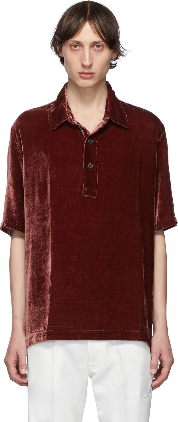 Our Legacy Red Velvet Piquet Polo