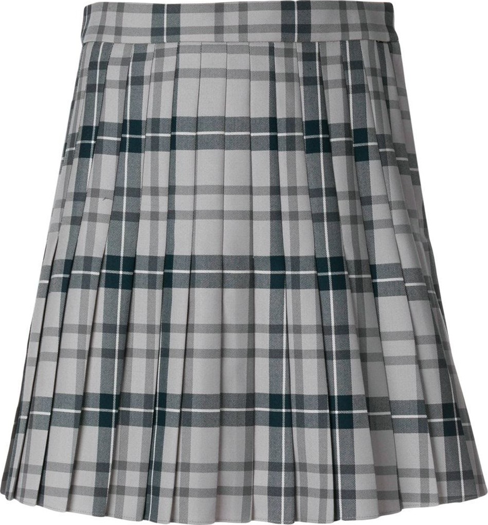 Thom Browne Medium grey Pleated Tartan Uniform Twill Skirt