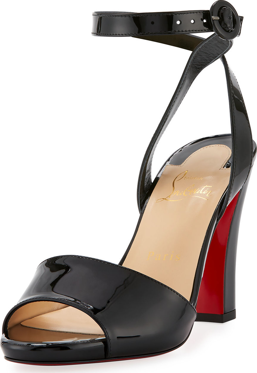 Christian Louboutin Havana Forties Patent Red Sole Sandal Christian Louboutin Havana Forties Patent Red Sole Sandal
