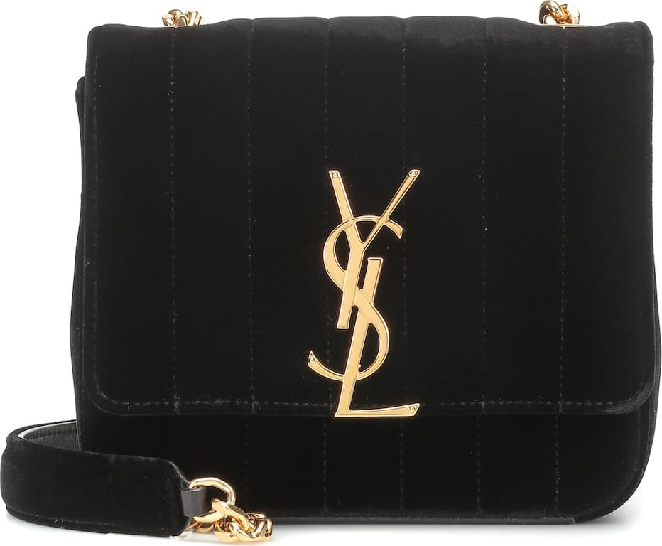 Saint Laurent Vicky Small velvet shoulder bag