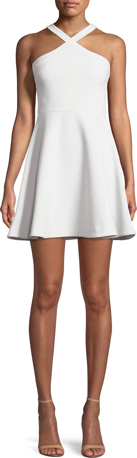 LIKELY Ashland Halter Sleeveless Fit-and-Flare Short Dress